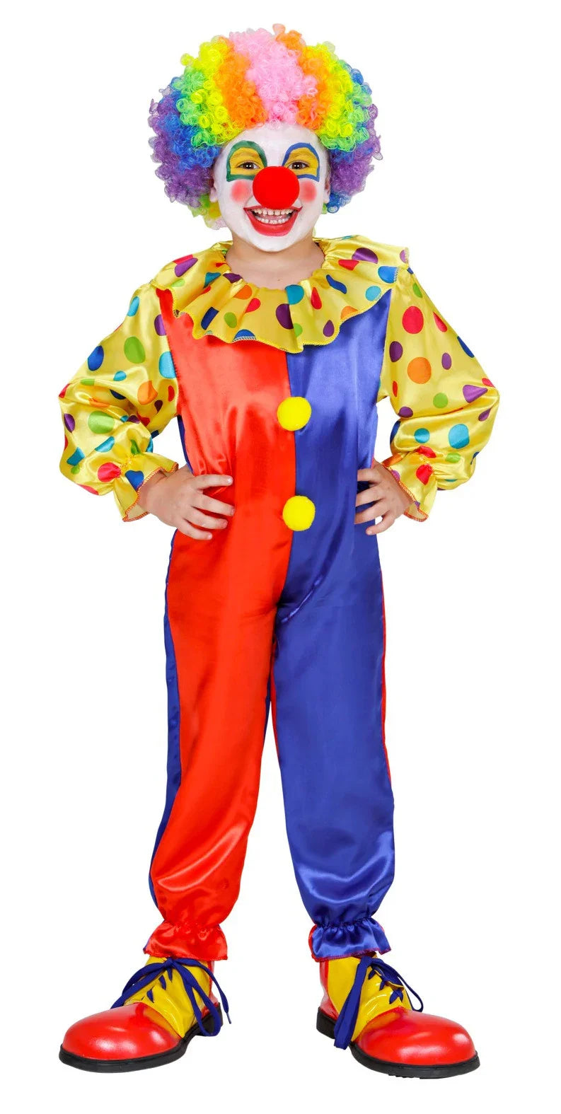 Disfraz de Payaso Rojo y Azul para Niño Payaso Widmann